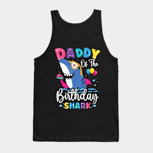 Daddy Of The Shark Birthday Dad Matching Family Tank Top